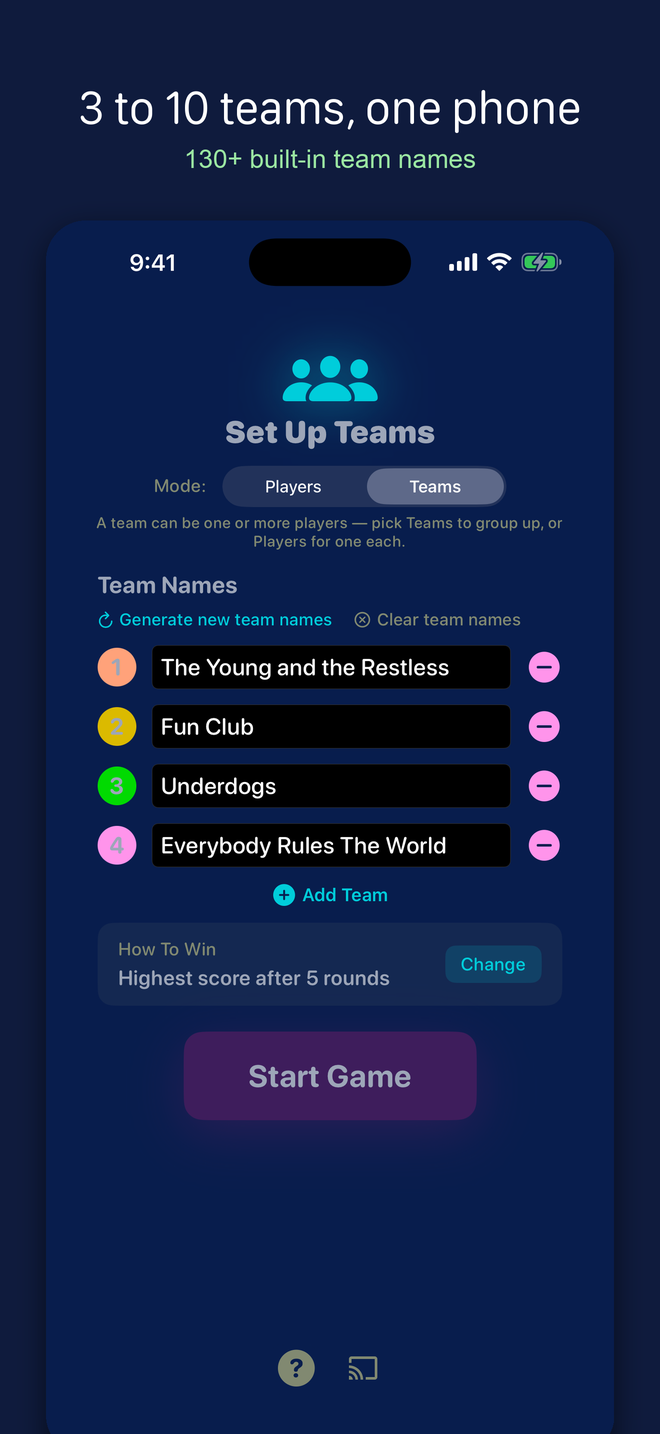 Set up teams