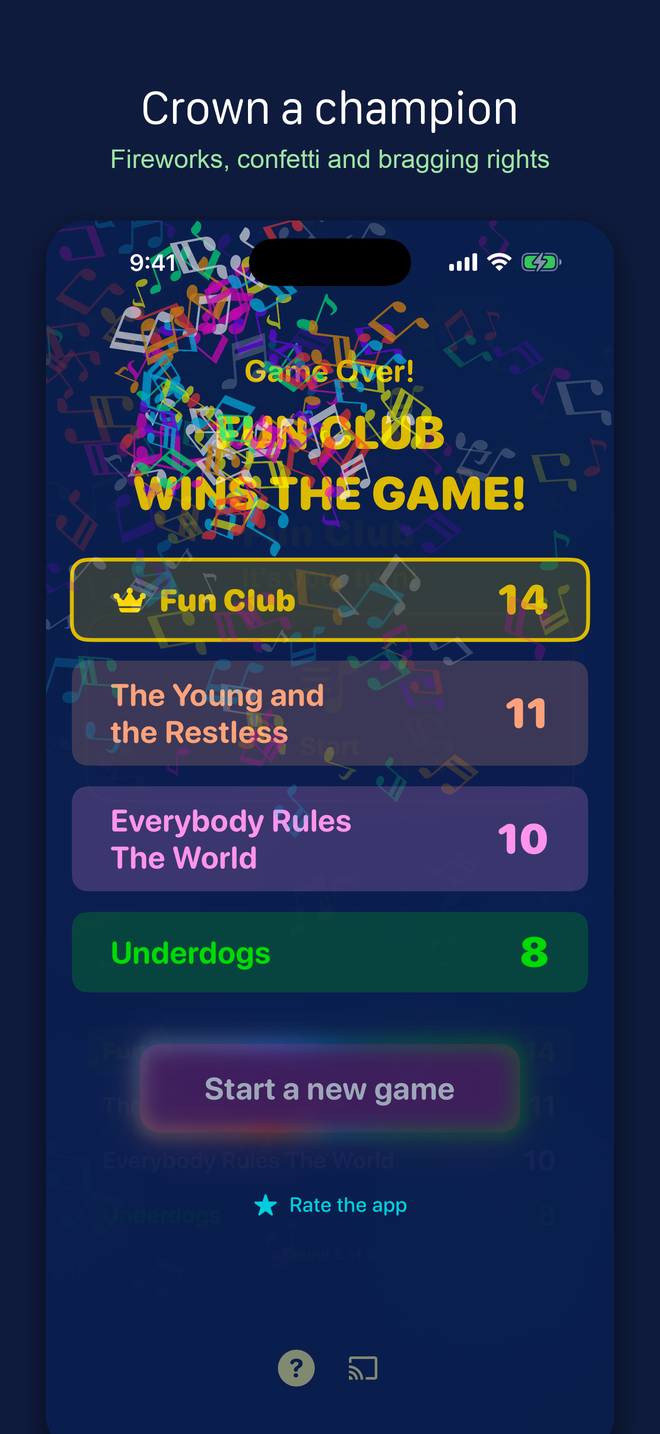 Game over with the champion